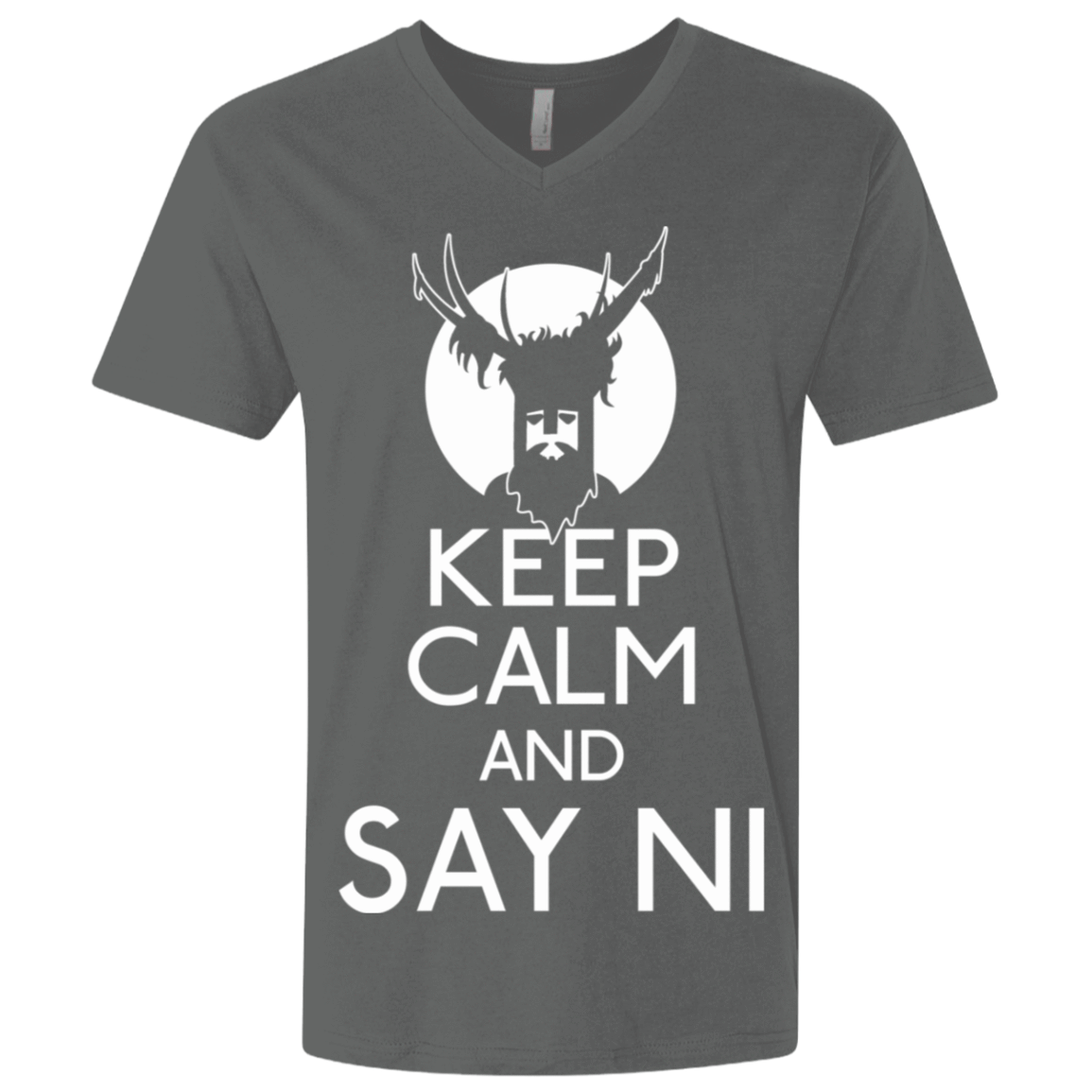 T-Shirts Heavy Metal / X-Small Keep Calm and Say Ni Men's Premium V-Neck