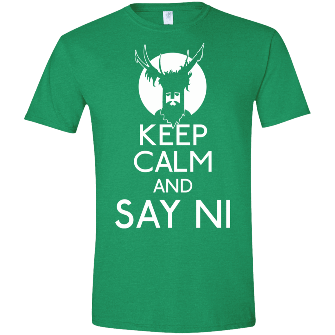 T-Shirts Heather Irish Green / S Keep Calm and Say Ni Men's Semi-Fitted Softstyle