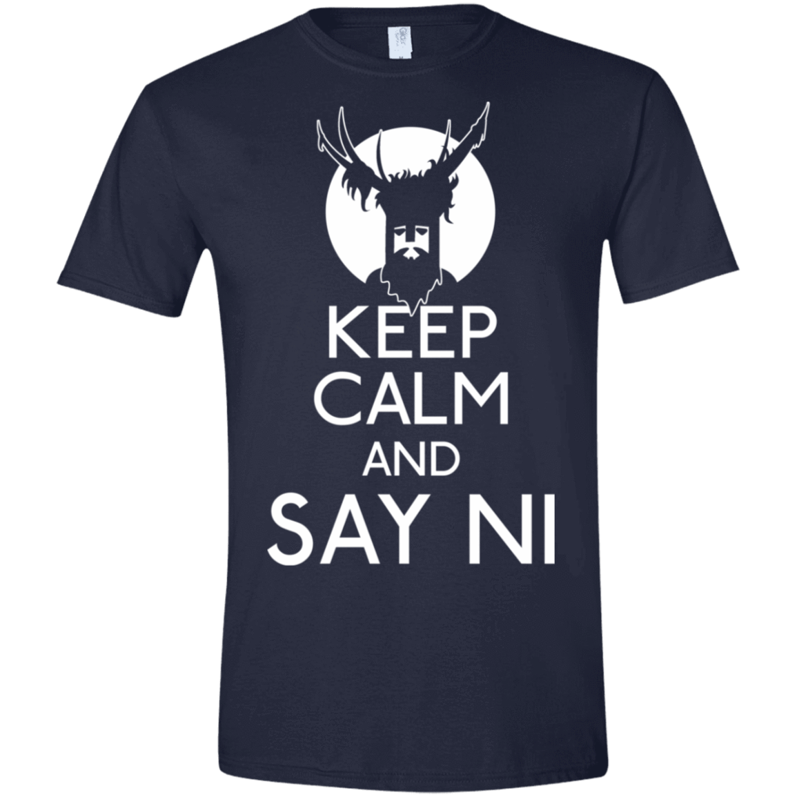 T-Shirts Navy / X-Small Keep Calm and Say Ni Men's Semi-Fitted Softstyle