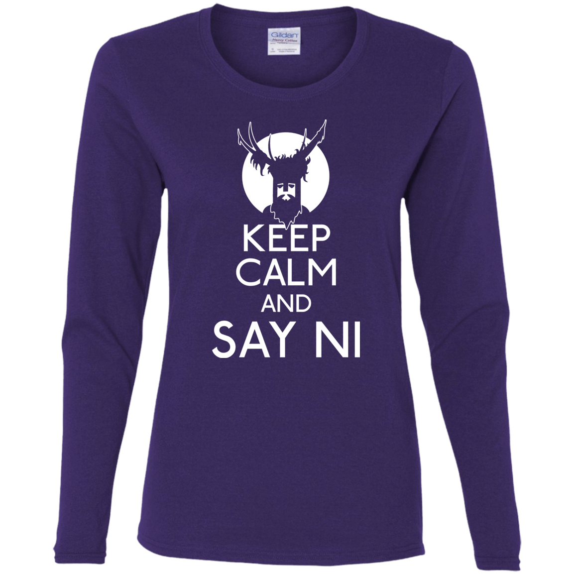 T-Shirts Purple / S Keep Calm and Say Ni Women's Long Sleeve T-Shirt