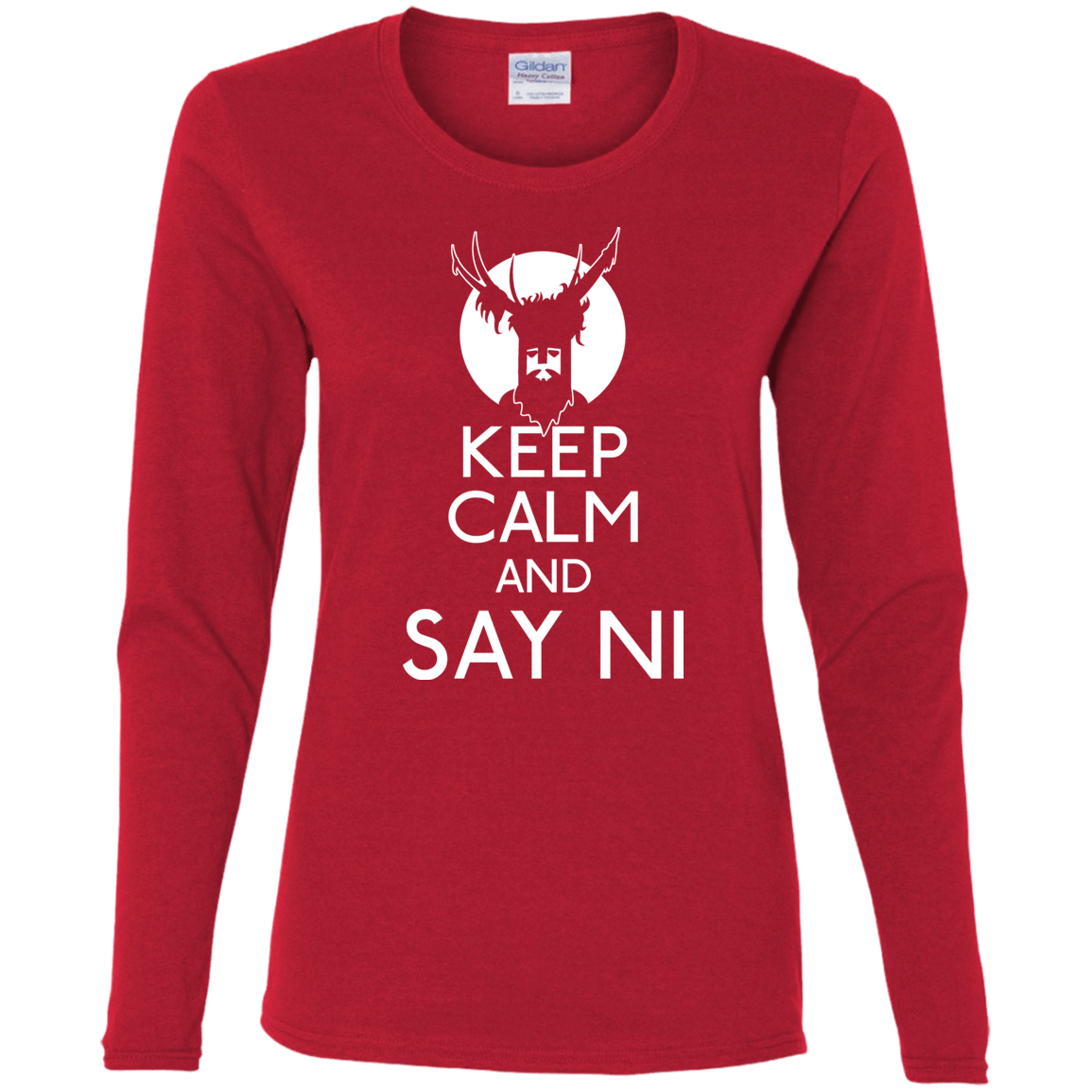 T-Shirts Red / S Keep Calm and Say Ni Women's Long Sleeve T-Shirt