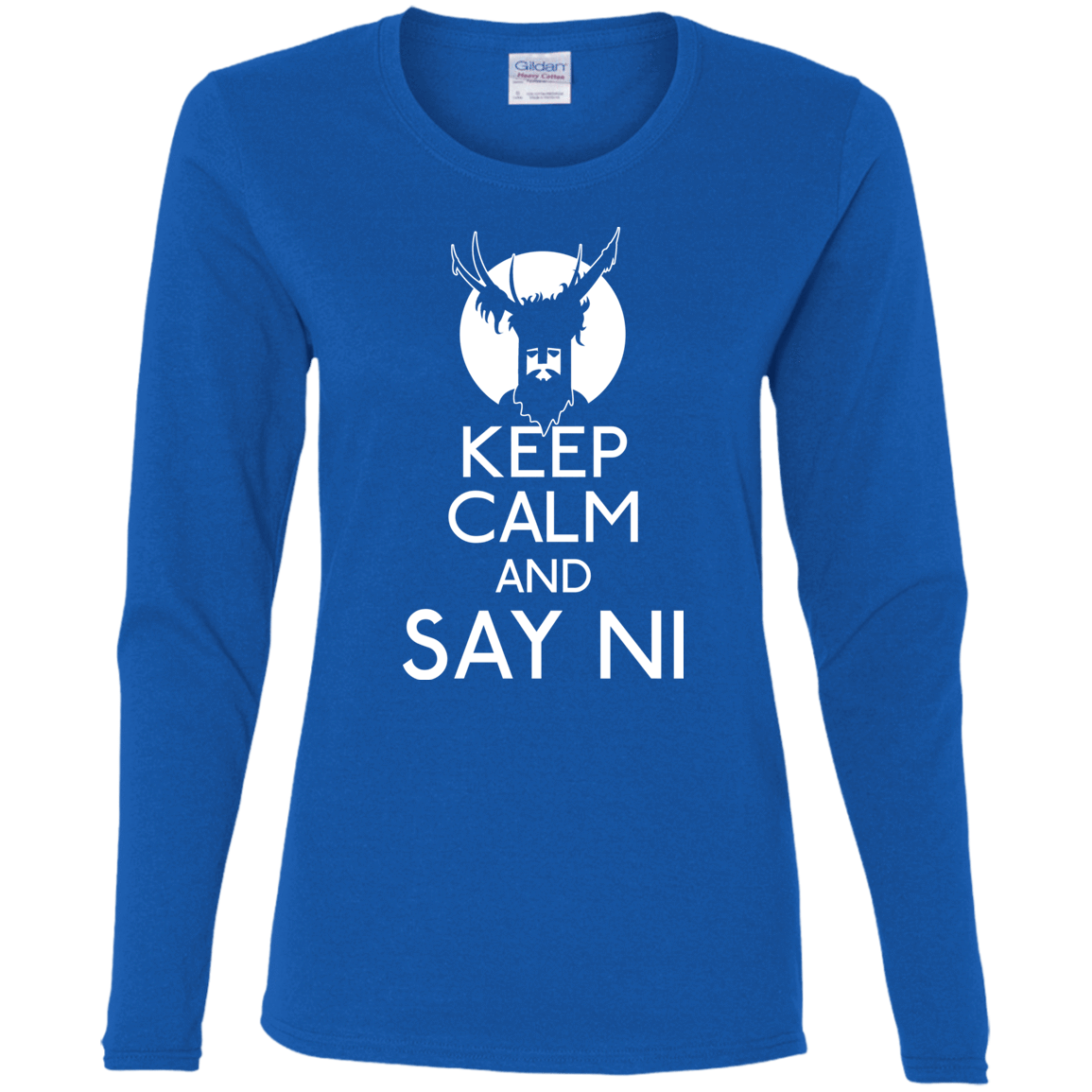 T-Shirts Royal / S Keep Calm and Say Ni Women's Long Sleeve T-Shirt