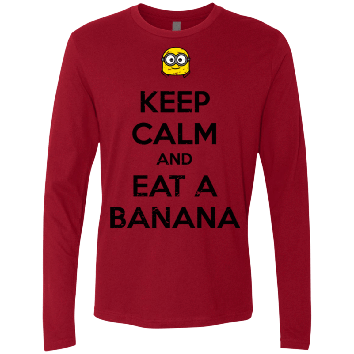 T-Shirts Cardinal / Small Keep Calm Banana Men's Premium Long Sleeve