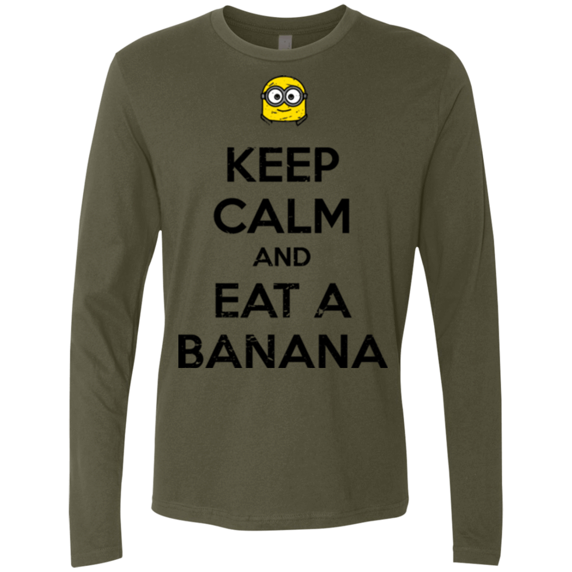 T-Shirts Military Green / Small Keep Calm Banana Men's Premium Long Sleeve