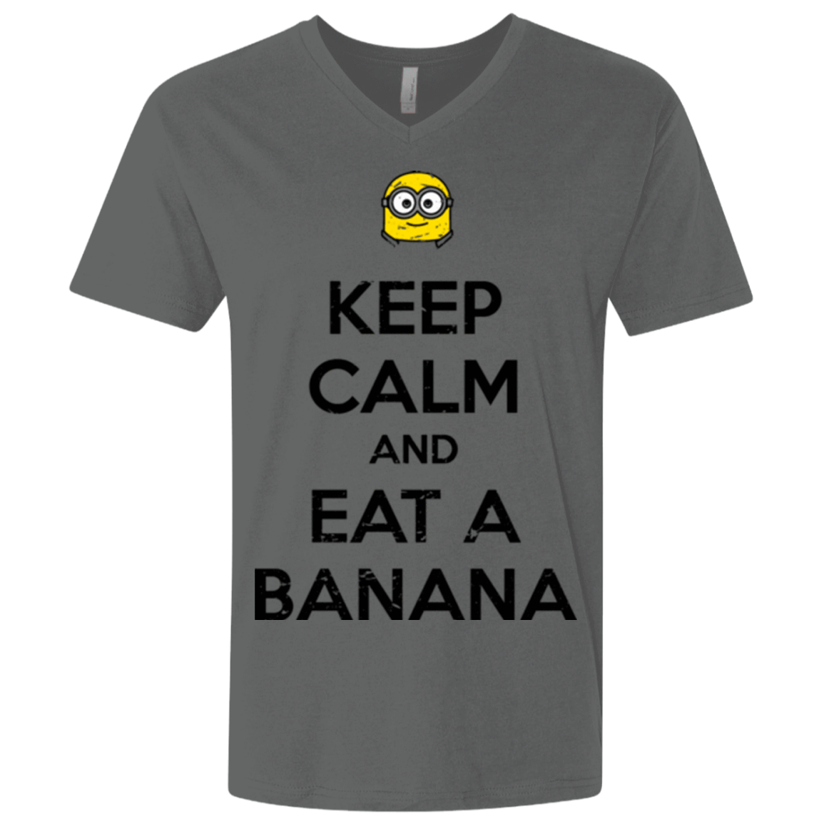 T-Shirts Heavy Metal / X-Small Keep Calm Banana Men's Premium V-Neck