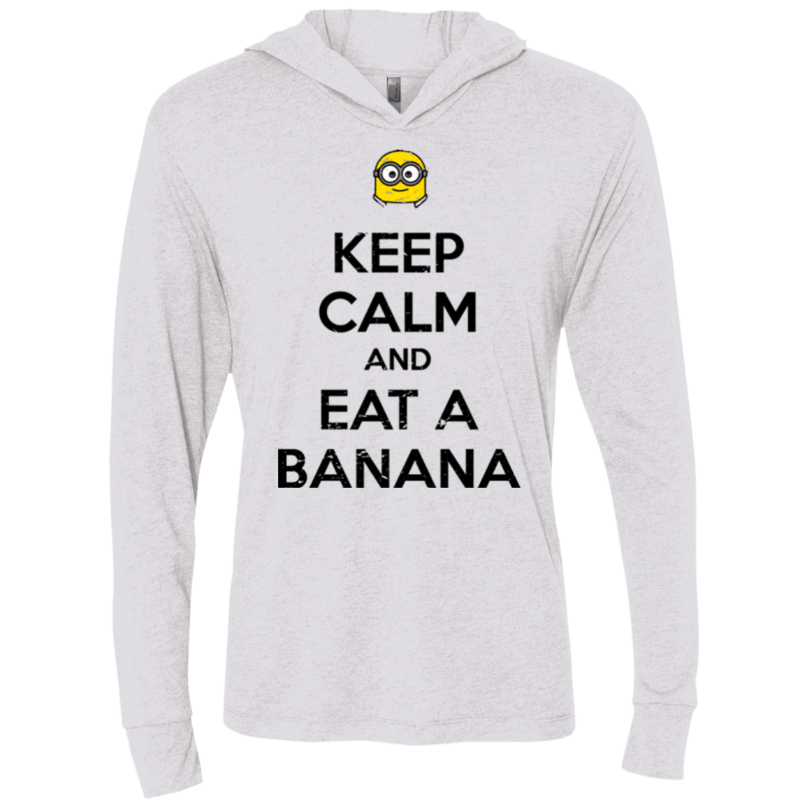 T-Shirts Heather White / X-Small Keep Calm Banana Triblend Long Sleeve Hoodie Tee