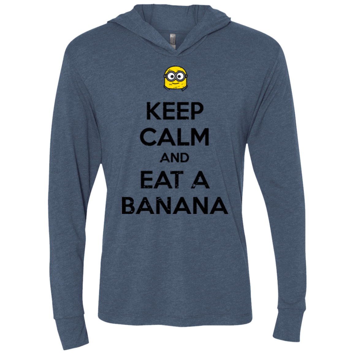 T-Shirts Indigo / X-Small Keep Calm Banana Triblend Long Sleeve Hoodie Tee