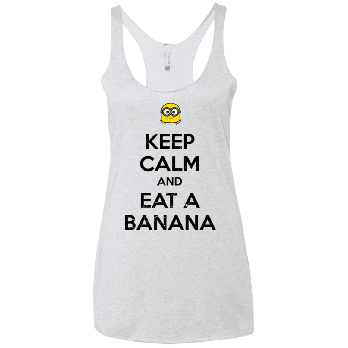 T-Shirts Heather White / X-Small Keep Calm Banana Women's Triblend Racerback Tank