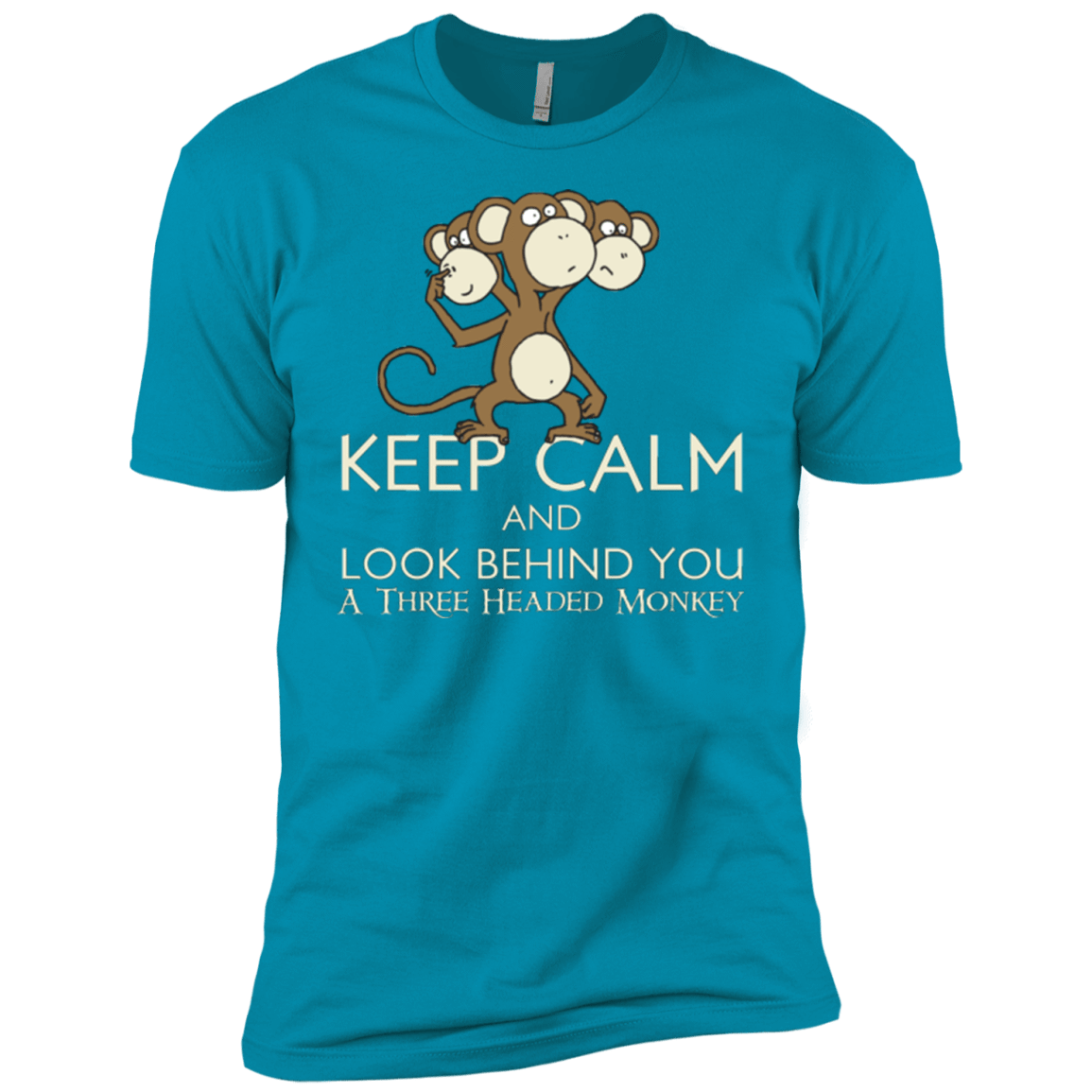 T-Shirts Turquoise / YXS Keep Calm & Look Behind You A Three Headed Monkey Boys Premium T-Shirt