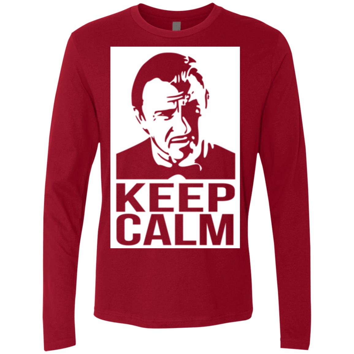 T-Shirts Cardinal / Small Keep Calm Mr. Wolf Men's Premium Long Sleeve