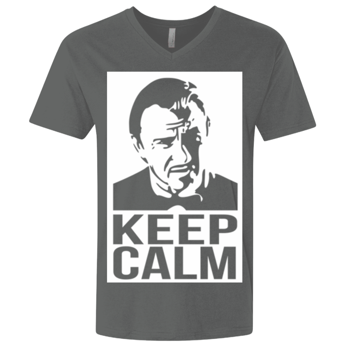 T-Shirts Heavy Metal / X-Small Keep Calm Mr. Wolf Men's Premium V-Neck