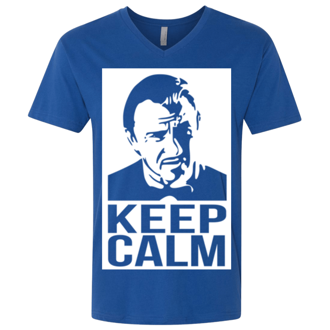 T-Shirts Royal / X-Small Keep Calm Mr. Wolf Men's Premium V-Neck