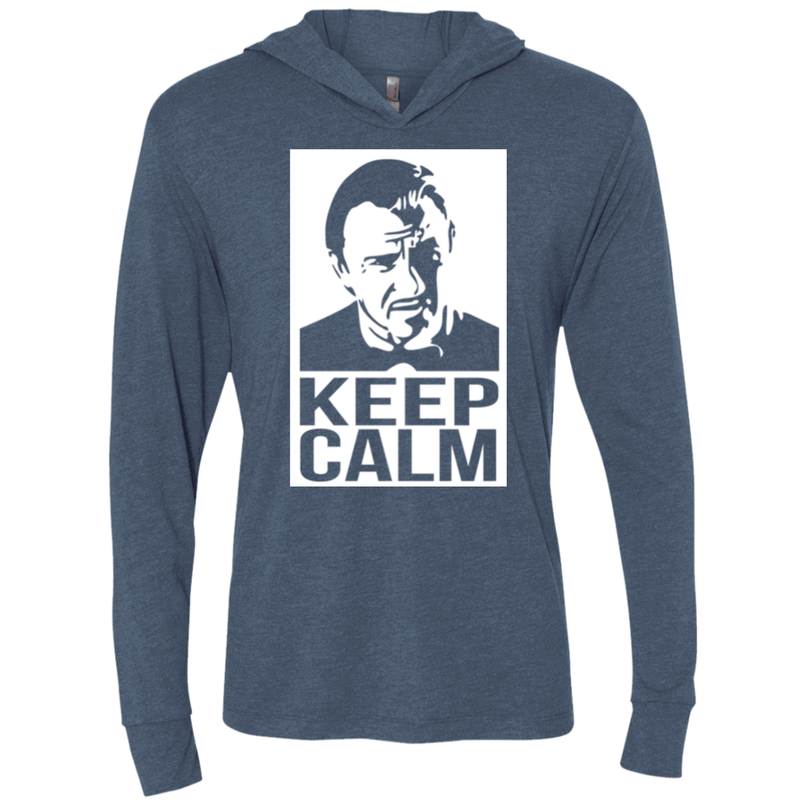 T-Shirts Indigo / X-Small Keep Calm Mr. Wolf Triblend Long Sleeve Hoodie Tee