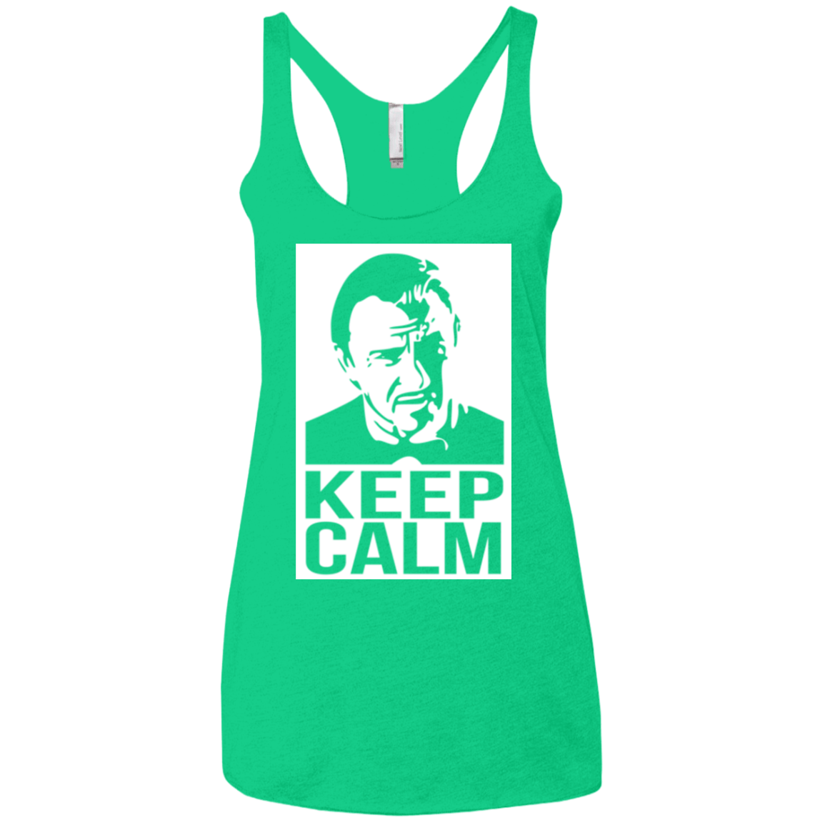 T-Shirts Envy / X-Small Keep Calm Mr. Wolf Women's Triblend Racerback Tank
