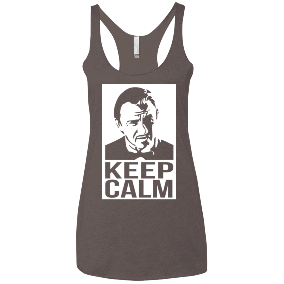 T-Shirts Macchiato / X-Small Keep Calm Mr. Wolf Women's Triblend Racerback Tank