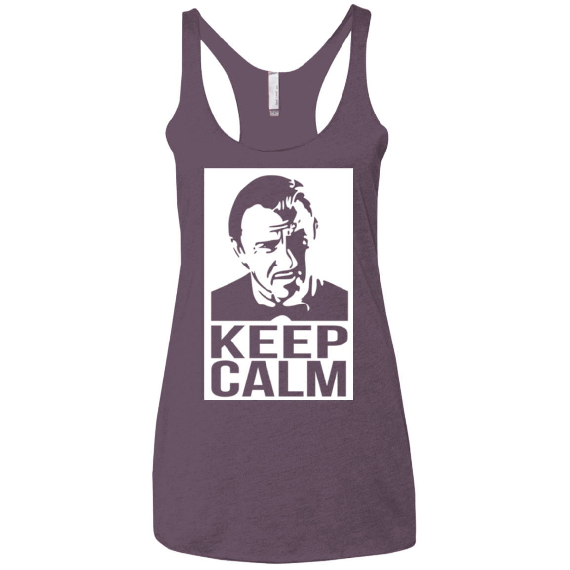 T-Shirts Vintage Purple / X-Small Keep Calm Mr. Wolf Women's Triblend Racerback Tank