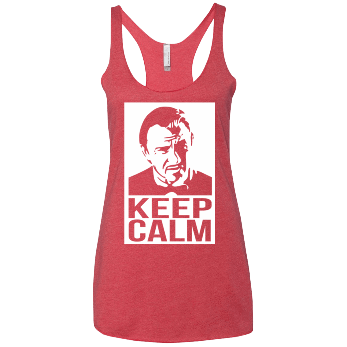 T-Shirts Vintage Red / X-Small Keep Calm Mr. Wolf Women's Triblend Racerback Tank