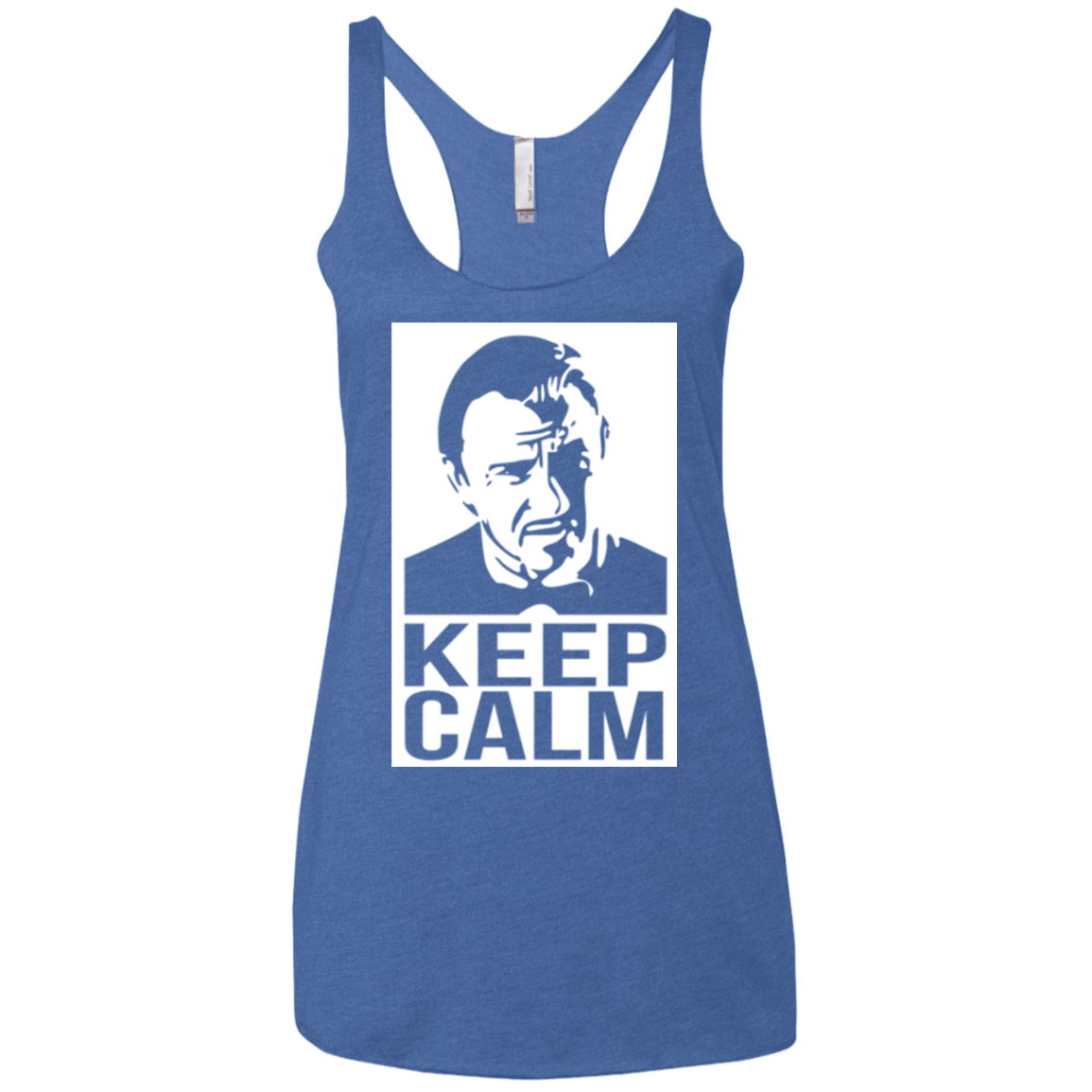 T-Shirts Vintage Royal / X-Small Keep Calm Mr. Wolf Women's Triblend Racerback Tank