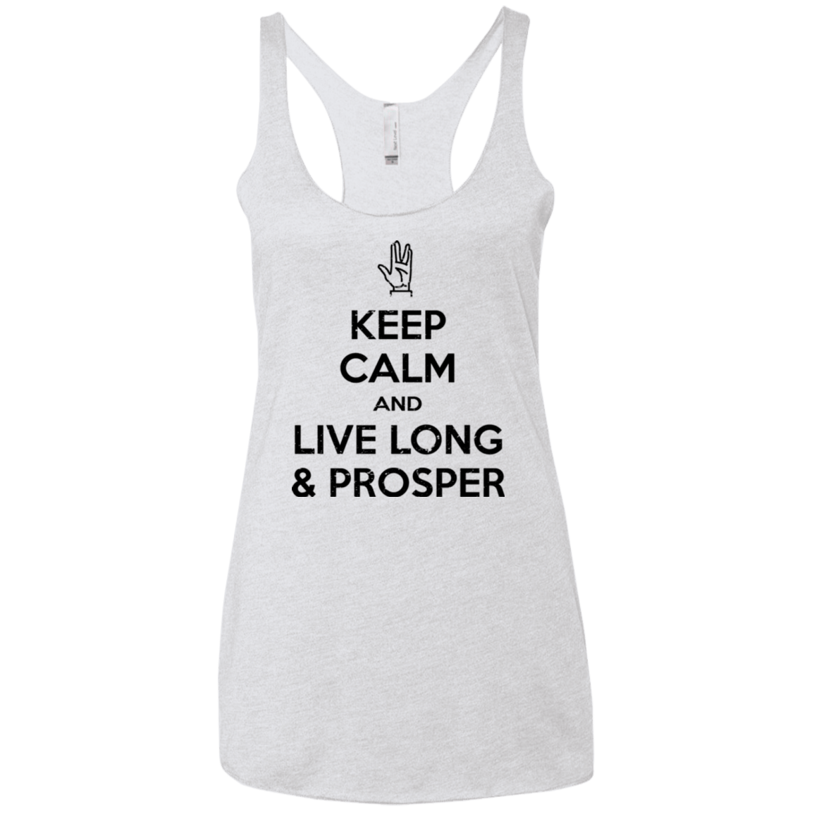 T-Shirts Heather White / X-Small Keep calm prosper Women's Triblend Racerback Tank