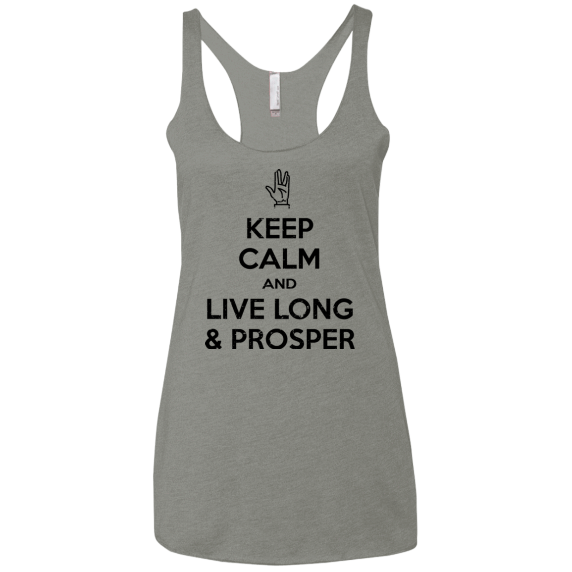 T-Shirts Venetian Grey / X-Small Keep calm prosper Women's Triblend Racerback Tank