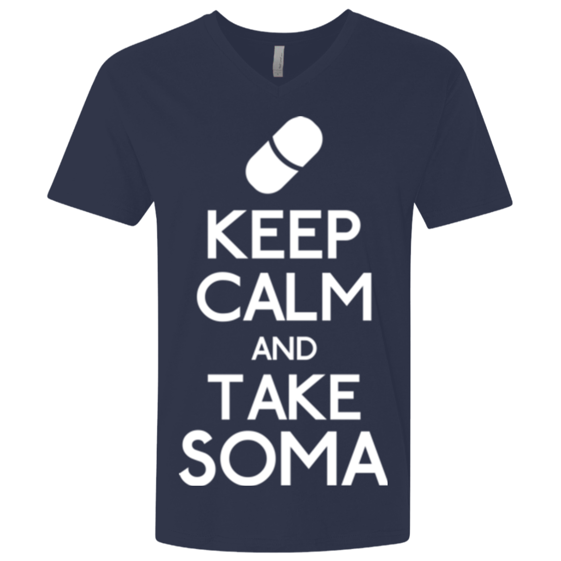 T-Shirts Midnight Navy / X-Small Keep Calm Soma Men's Premium V-Neck