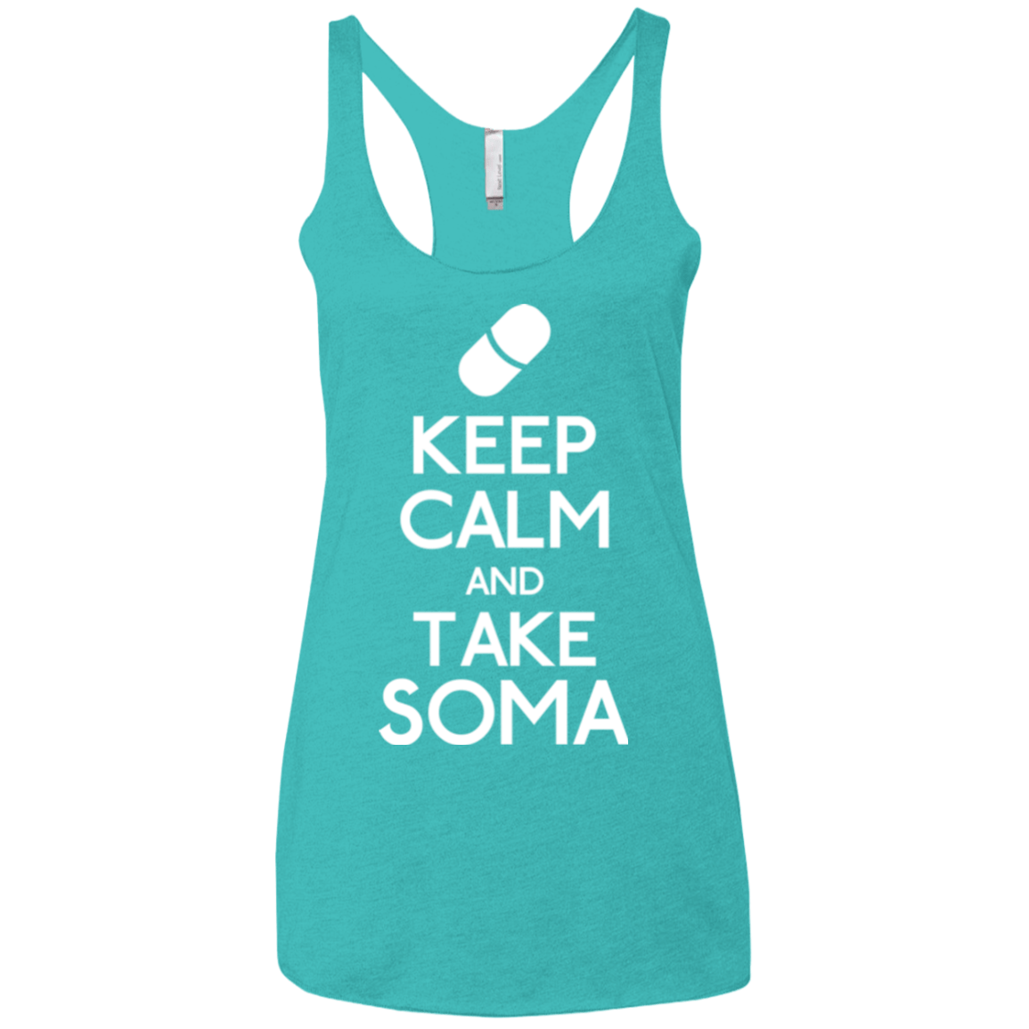 T-Shirts Tahiti Blue / X-Small Keep Calm Soma Women's Triblend Racerback Tank