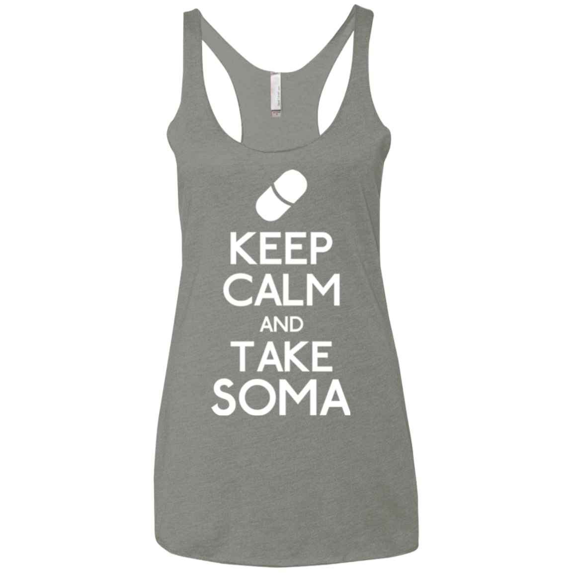 T-Shirts Venetian Grey / X-Small Keep Calm Soma Women's Triblend Racerback Tank