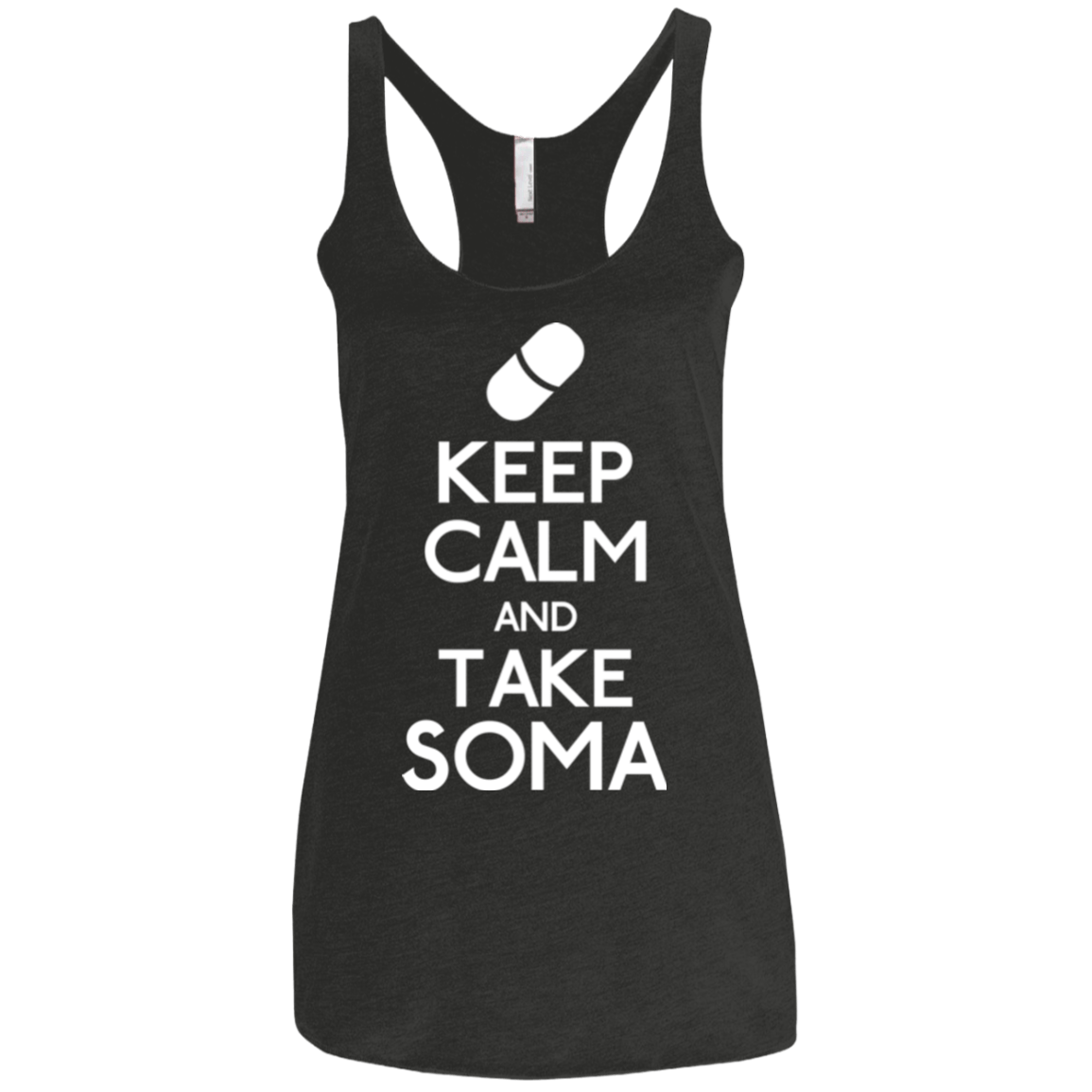 T-Shirts Vintage Black / X-Small Keep Calm Soma Women's Triblend Racerback Tank