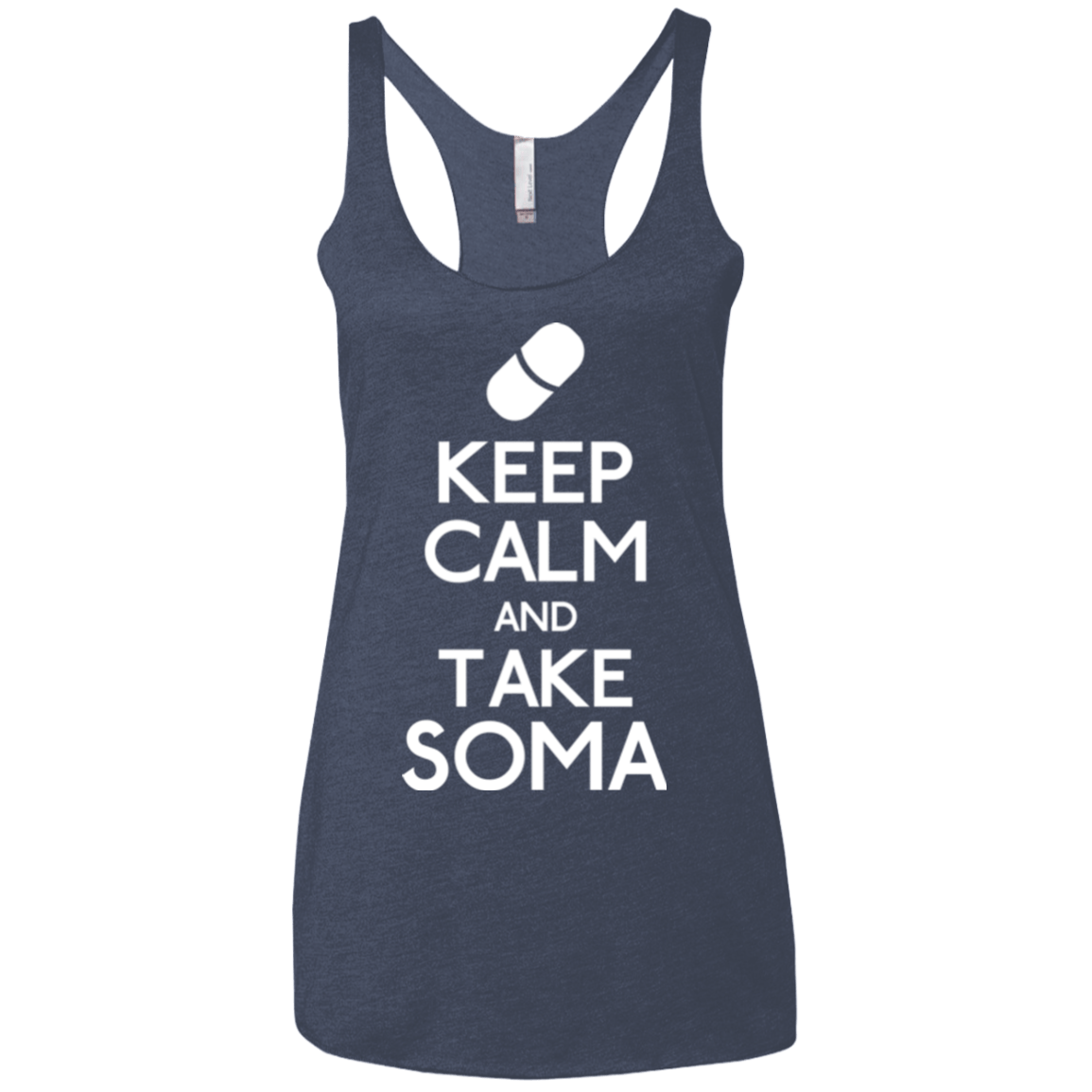 T-Shirts Vintage Navy / X-Small Keep Calm Soma Women's Triblend Racerback Tank