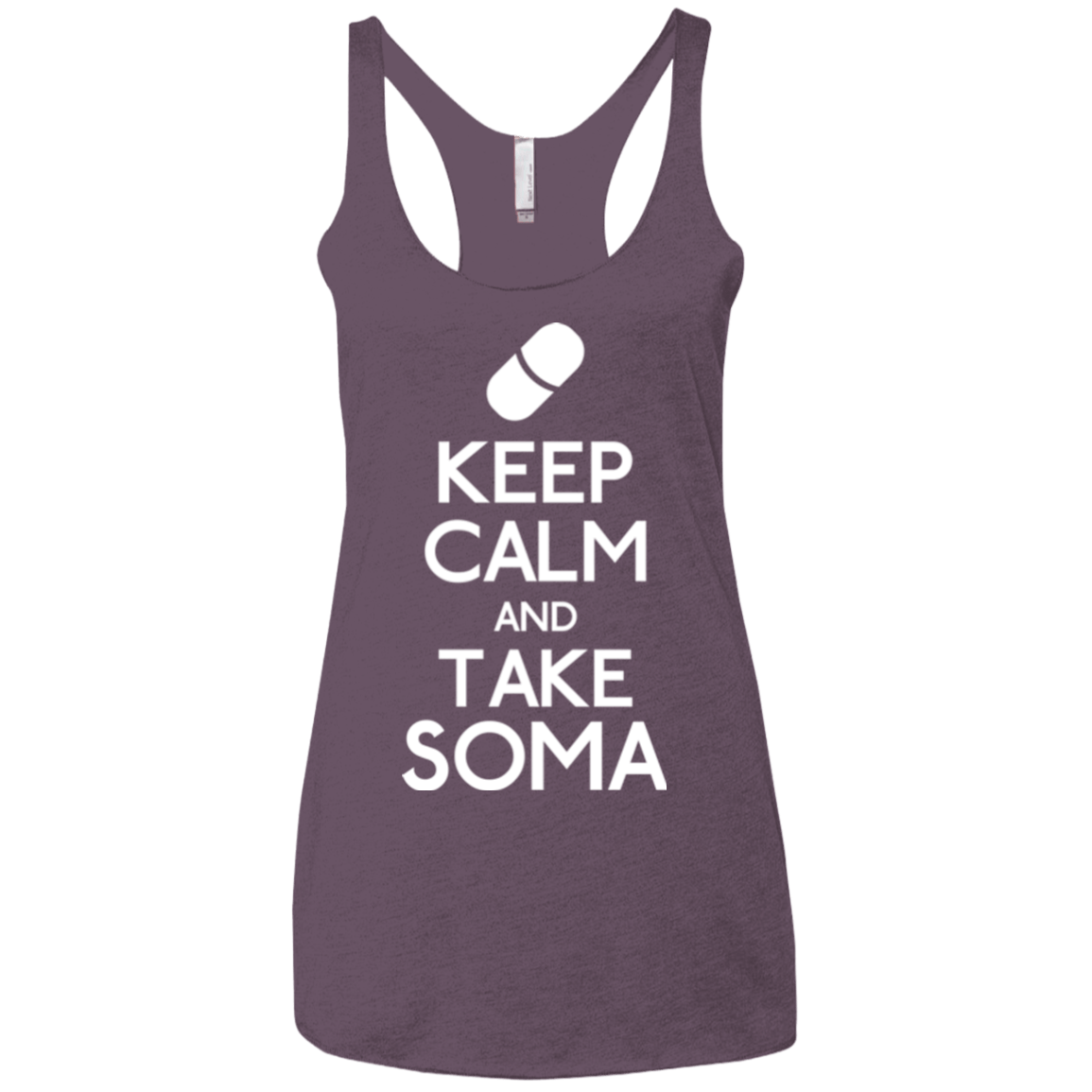 T-Shirts Vintage Purple / X-Small Keep Calm Soma Women's Triblend Racerback Tank