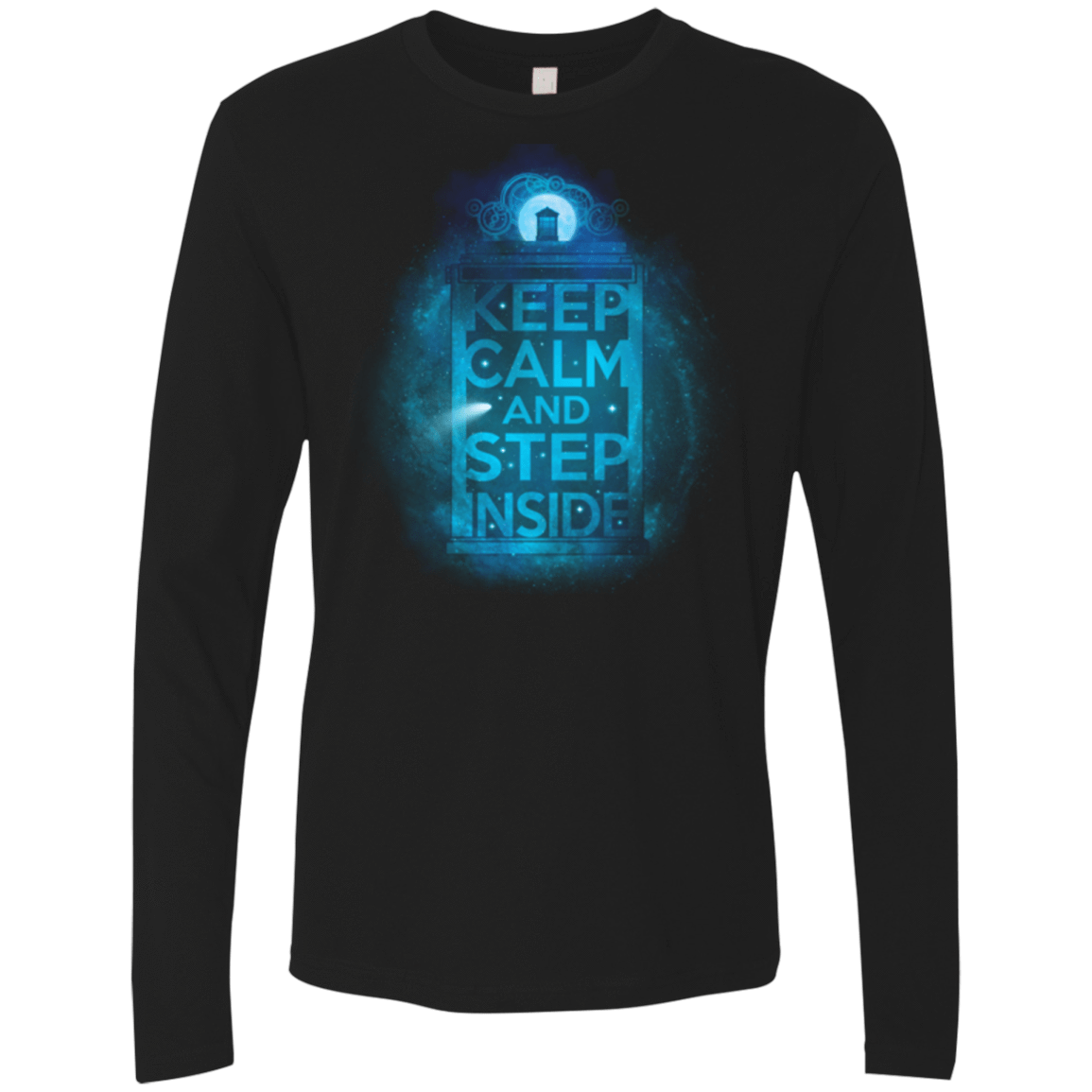 T-Shirts Black / Small Keep Calm Tardis Men's Premium Long Sleeve