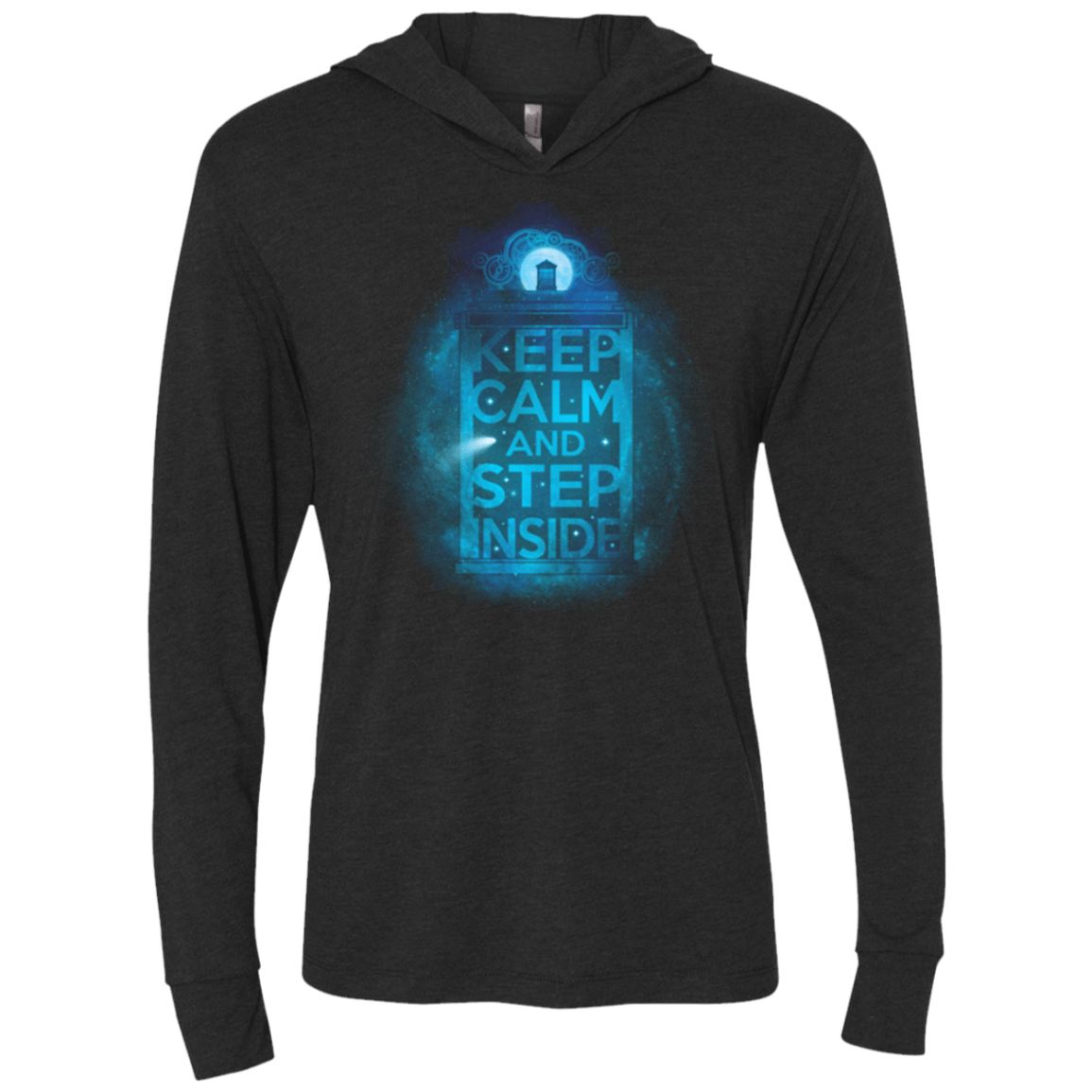T-Shirts Vintage Black / X-Small Keep Calm Tardis Triblend Long Sleeve Hoodie Tee