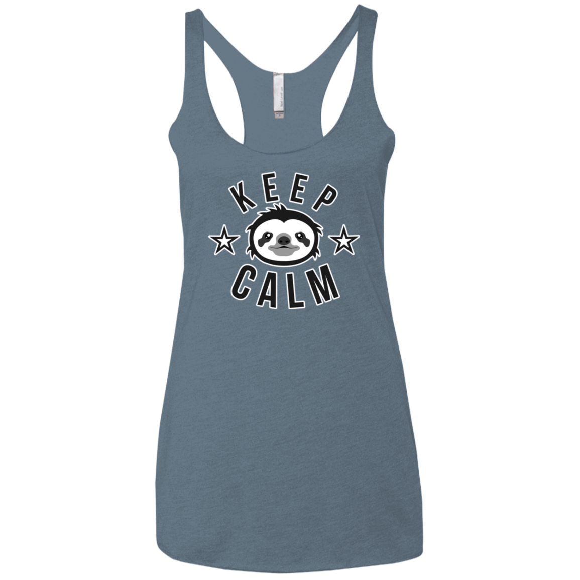 T-Shirts Indigo / X-Small Keep Calm Women's Triblend Racerback Tank