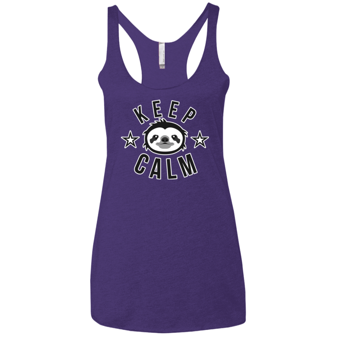 T-Shirts Purple / X-Small Keep Calm Women's Triblend Racerback Tank