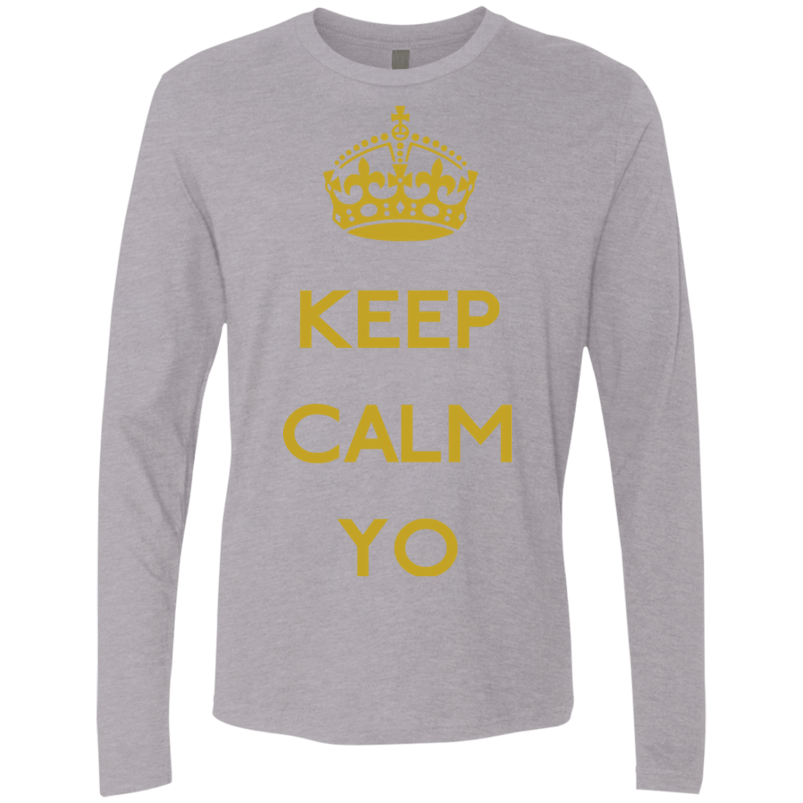 T-Shirts Heather Grey / Small Keep Calm Yo Men's Premium Long Sleeve