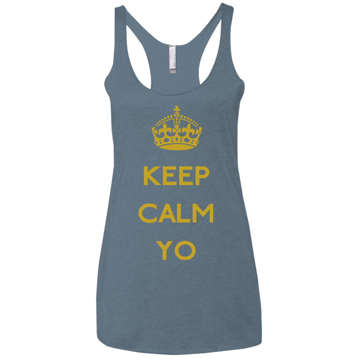 Keep Calm Yo Women's Triblend Racerback Tank