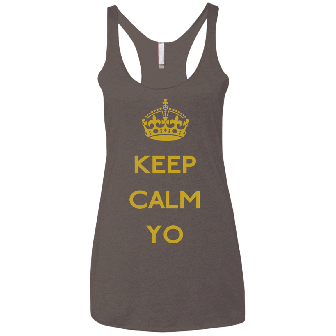 T-Shirts Macchiato / X-Small Keep Calm Yo Women's Triblend Racerback Tank