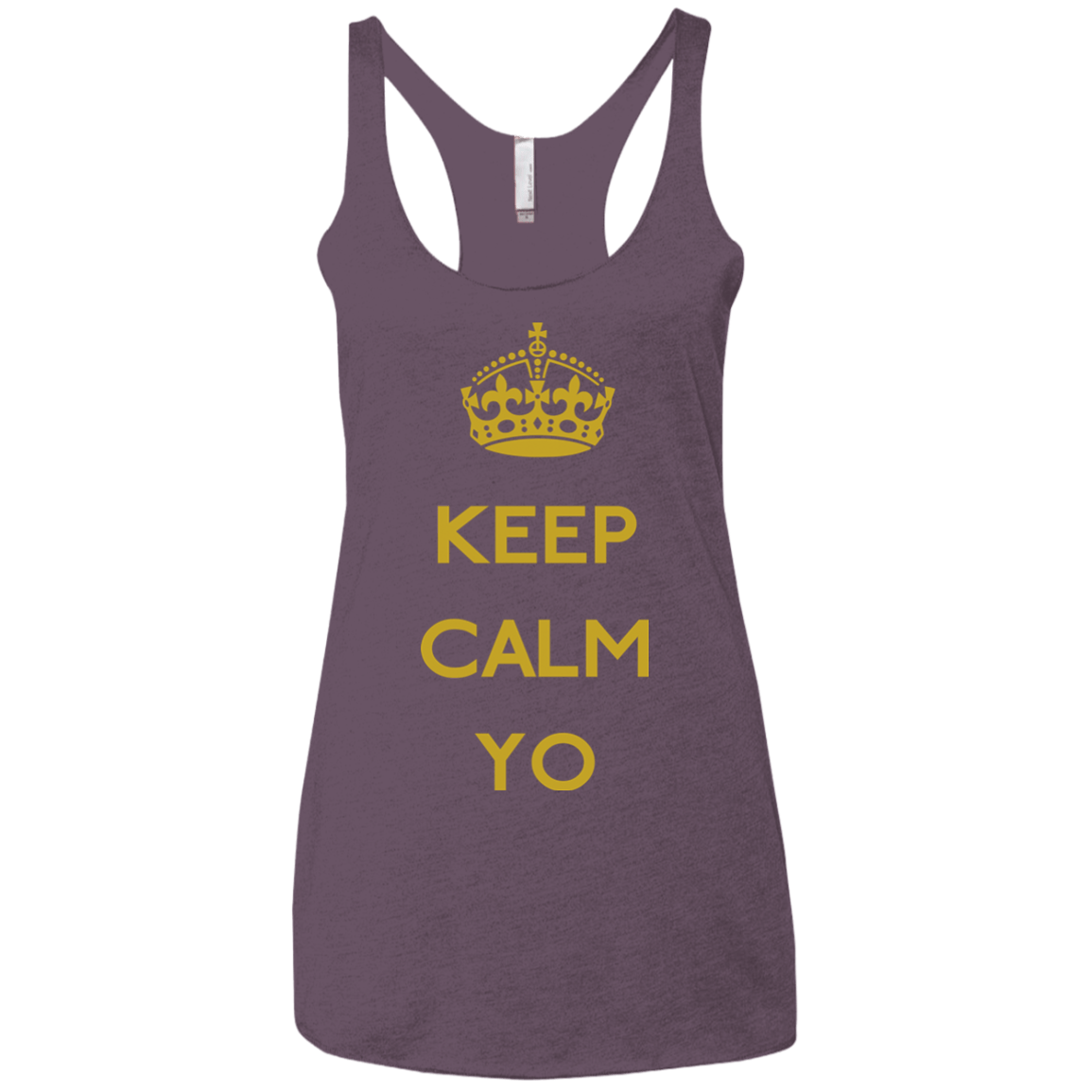 T-Shirts Vintage Purple / X-Small Keep Calm Yo Women's Triblend Racerback Tank