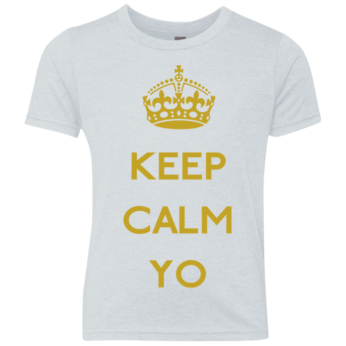 T-Shirts Heather White / YXS Keep Calm Yo Youth Triblend T-Shirt