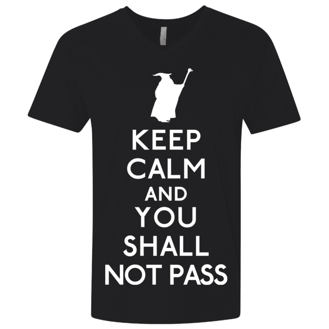 T-Shirts Black / X-Small Keep Calm You Shall Not Pass Men's Premium V-Neck