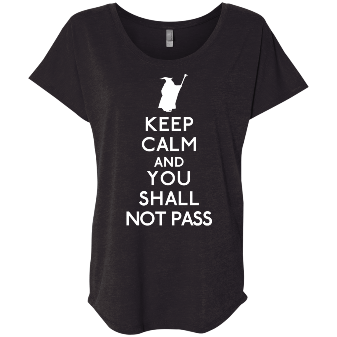 T-Shirts Vintage Black / X-Small Keep Calm You Shall Not Pass Triblend Dolman Sleeve