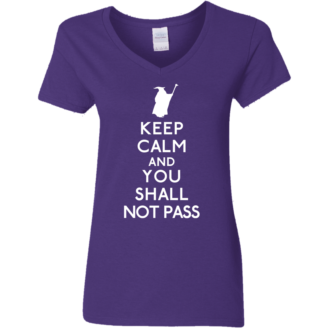 T-Shirts Purple / S Keep Calm You Shall Not Pass Women's V-Neck T-Shirt