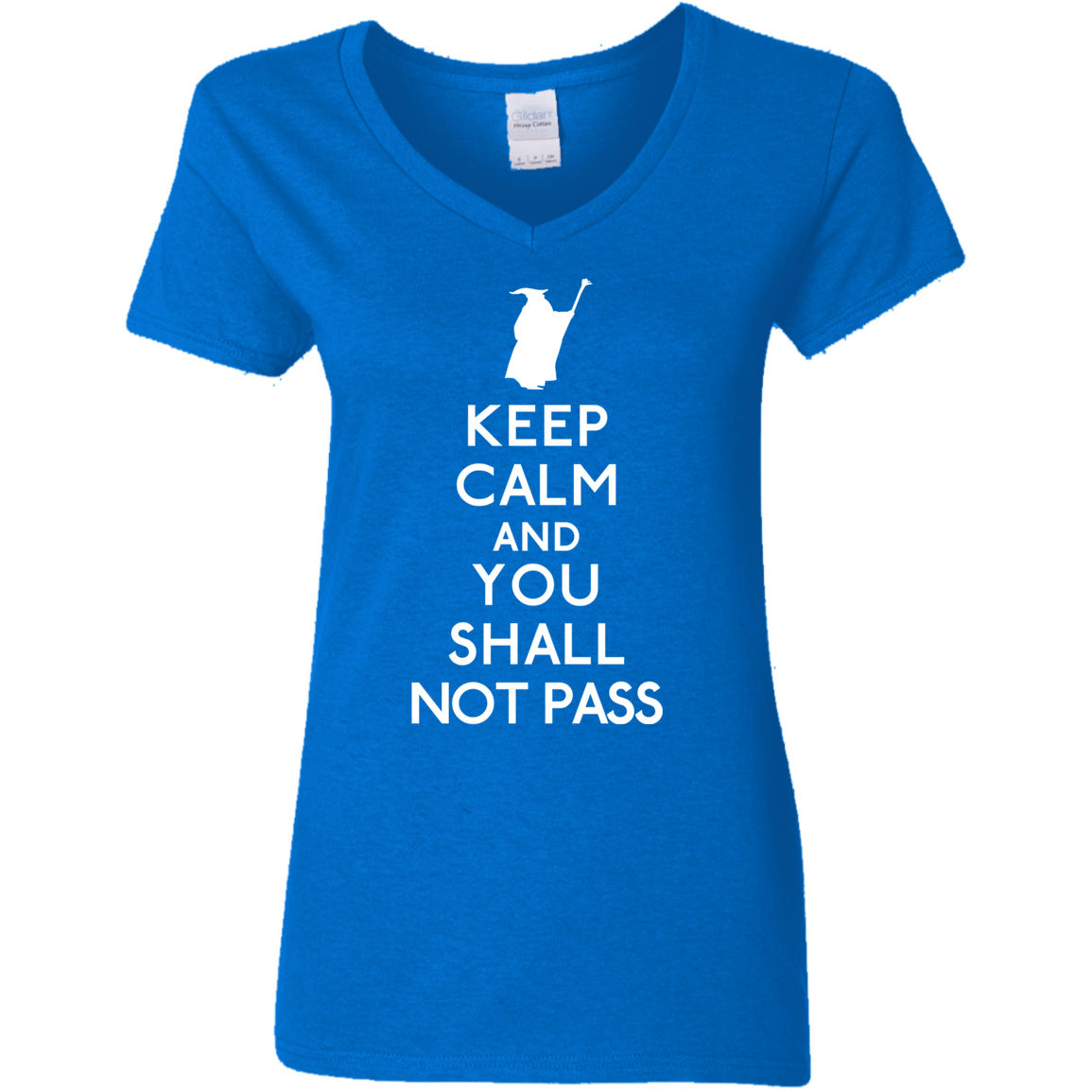 T-Shirts Royal / S Keep Calm You Shall Not Pass Women's V-Neck T-Shirt