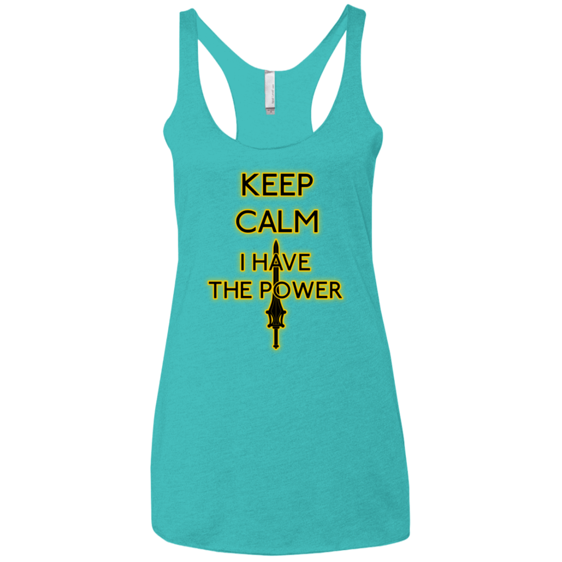 T-Shirts Tahiti Blue / X-Small Keep have the Power Women's Triblend Racerback Tank