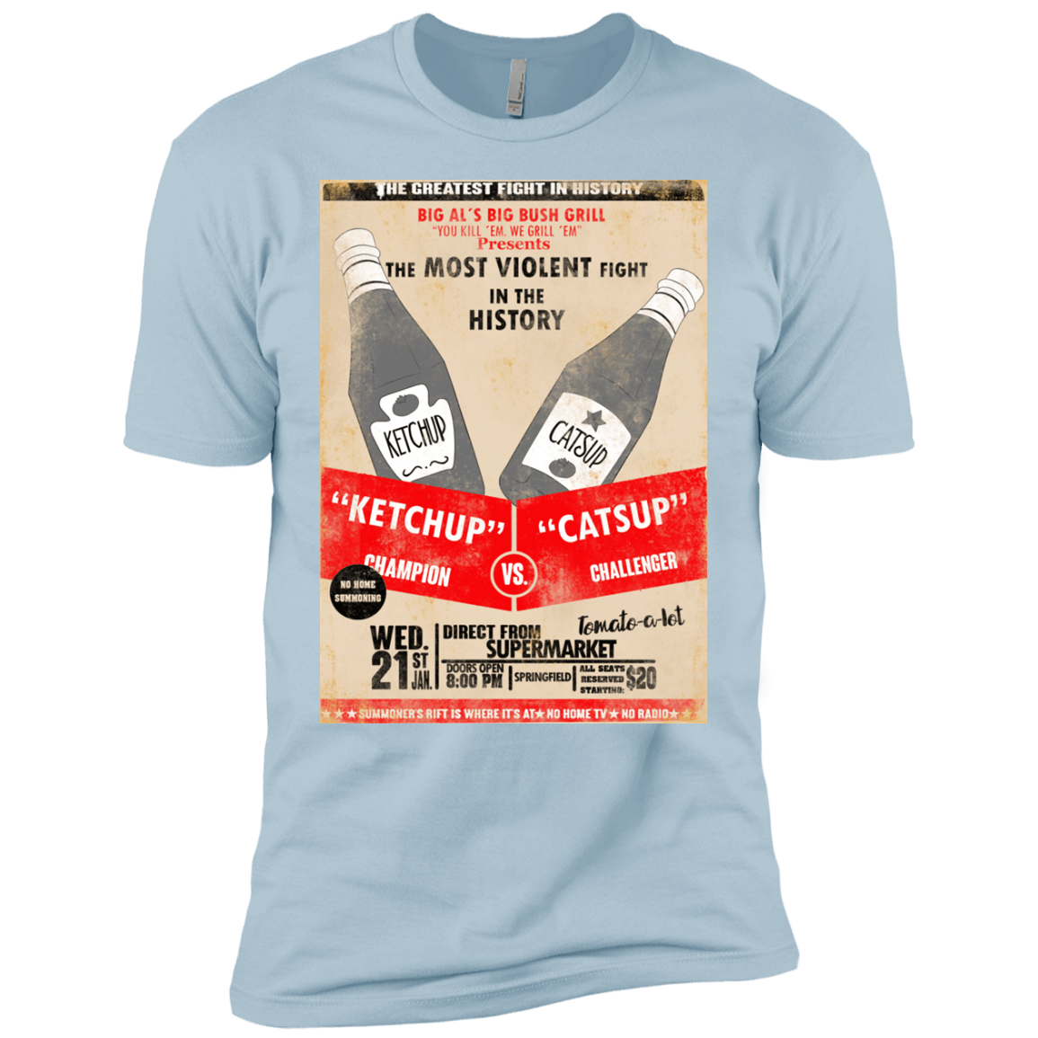 T-Shirts Light Blue / YXS Ketchup vs Catsup Boys Premium T-Shirt