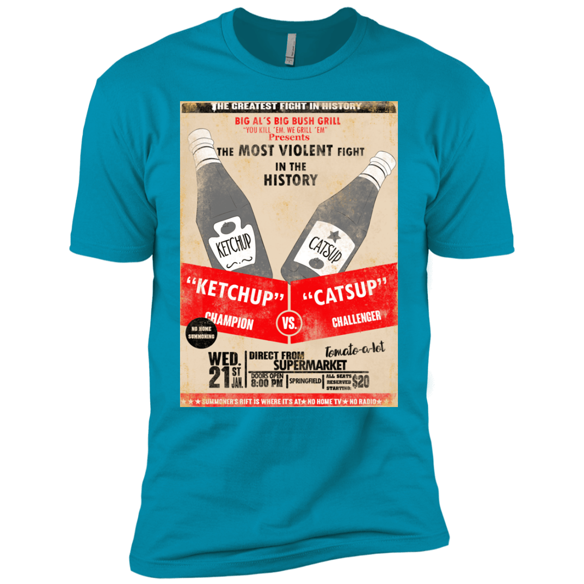 T-Shirts Turquoise / YXS Ketchup vs Catsup Boys Premium T-Shirt