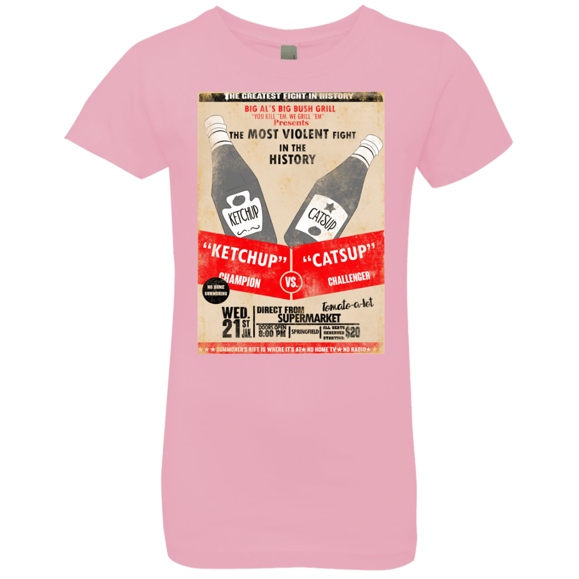 T-Shirts Light Pink / YXS Ketchup vs Catsup Girls Premium T-Shirt