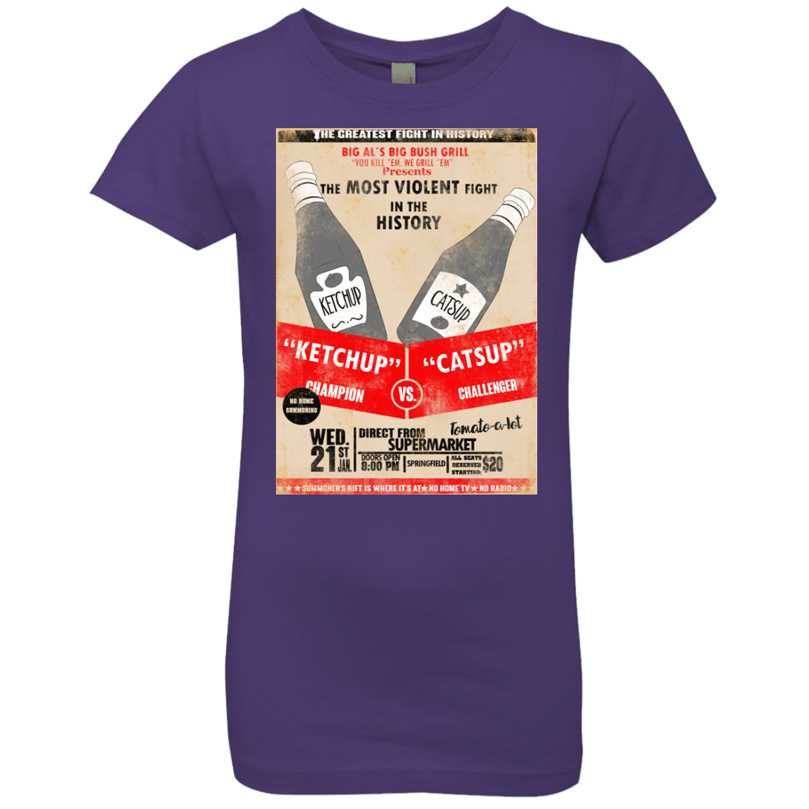 T-Shirts Purple Rush / YXS Ketchup vs Catsup Girls Premium T-Shirt