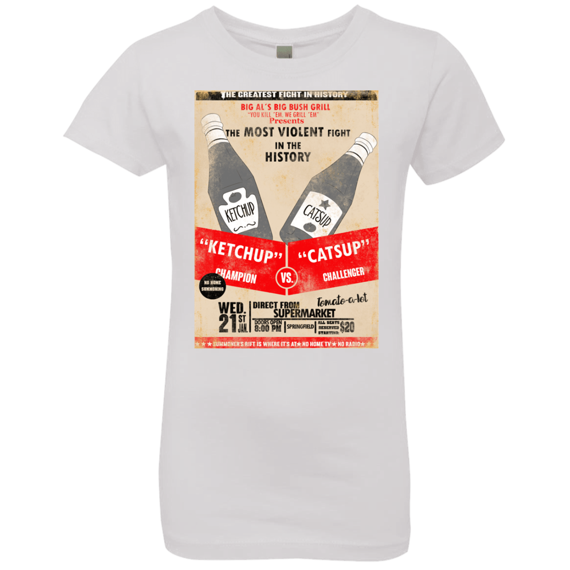 T-Shirts White / YXS Ketchup vs Catsup Girls Premium T-Shirt