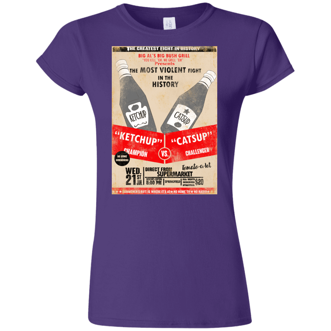 T-Shirts Purple / S Ketchup vs Catsup Junior Slimmer-Fit T-Shirt